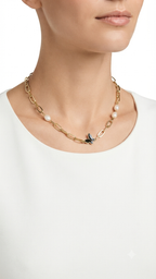 Butterfly Pearl link necklace